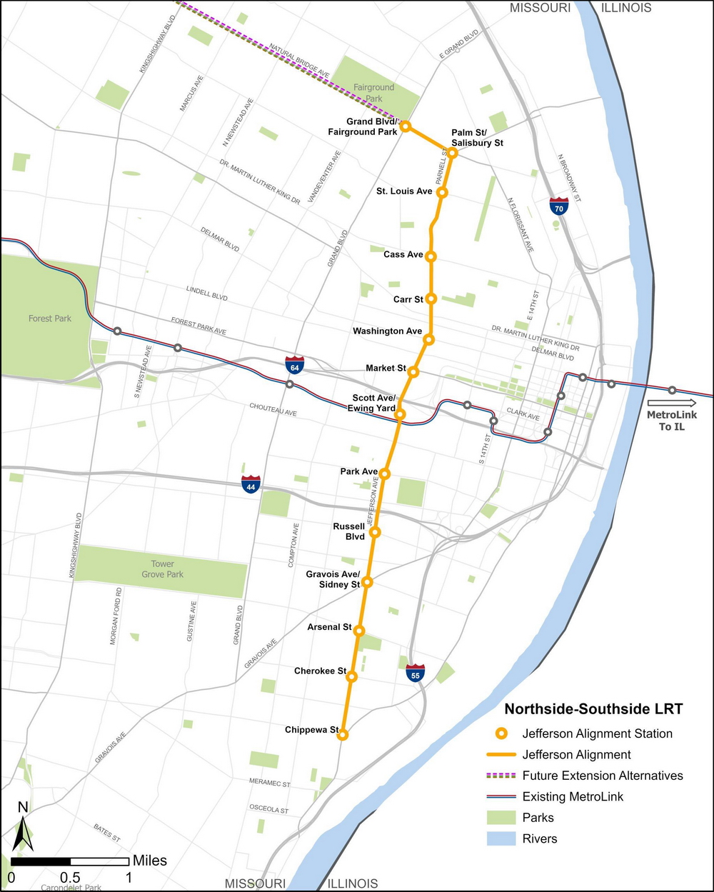 Bi-State MetroLink Expansion Map